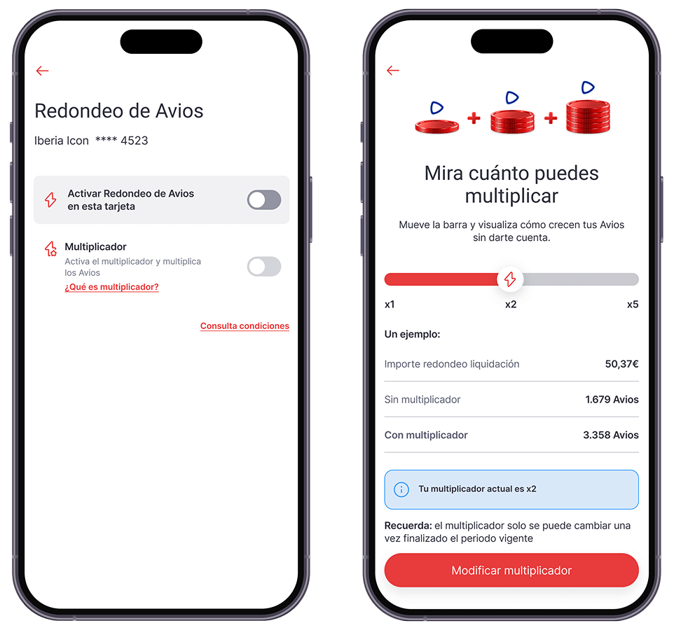 Activación del redondeo y selección del multiplicador